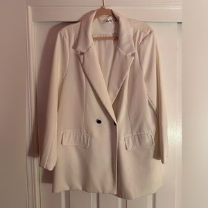 Misguided Oversized White Blazer